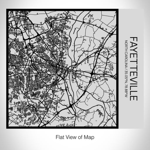Rendered View of Fayetteville North Carolina Map on 17oz Stainless Steel Insulated Tumbler in Tactile Lines with Succulent in Background