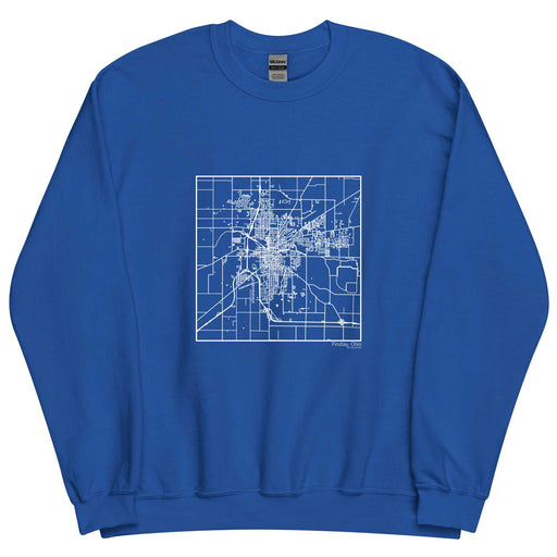 Findlay Ohio  Map Unisex Crewneck Sweater with City inscription in Royal Blue