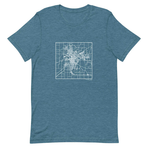 Findlay Ohio  Map Unisex T-Shirt with City inscription in Heather Teal