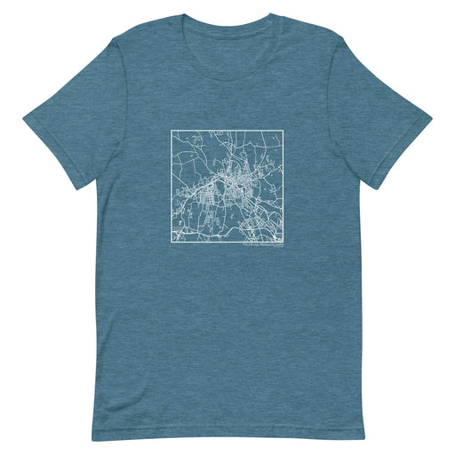 Fitchburg Massachusetts  Map Unisex T-Shirt with City inscription in Heather Teal