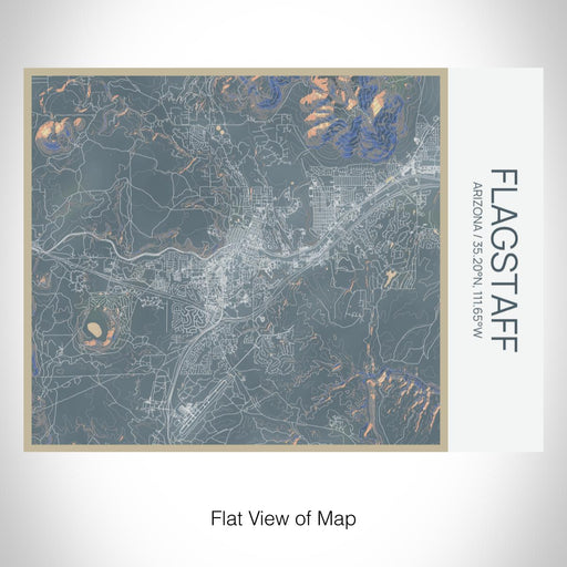 Rendered View of Flagstaff Arizona Map on 20oz Stainless Steel Insulated Bottle with Bamboo Top with printed afternoon style map