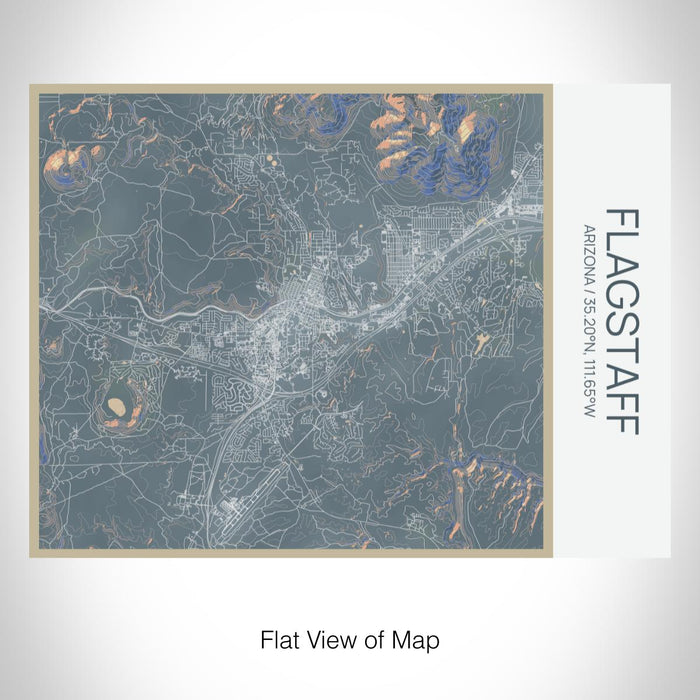 Rendered View of Flagstaff Arizona Map on 20oz Stainless Steel Insulated Bottle with Bamboo Top with printed afternoon style map