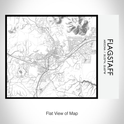 Rendered View of Flagstaff Arizona Map on 20oz Stainless Steel Insulated Bottle with Bamboo Top with printed classic style map