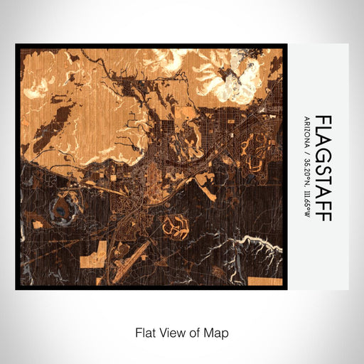 Rendered View of Flagstaff Arizona Map on 20oz Stainless Steel Insulated Bottle with Bamboo Top with printed ember style map