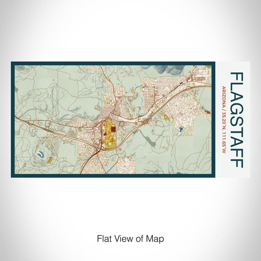 Rendered View of Flagstaff Arizona Map on 17oz Stainless Steel Insulated Bottle with printed woodblock style map