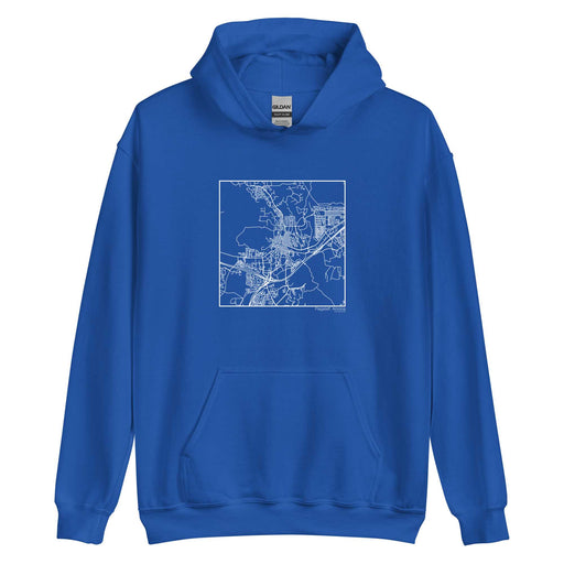Flagstaff Arizona  Map Unisex Hoodie Sweater with City inscription in Royal Blue