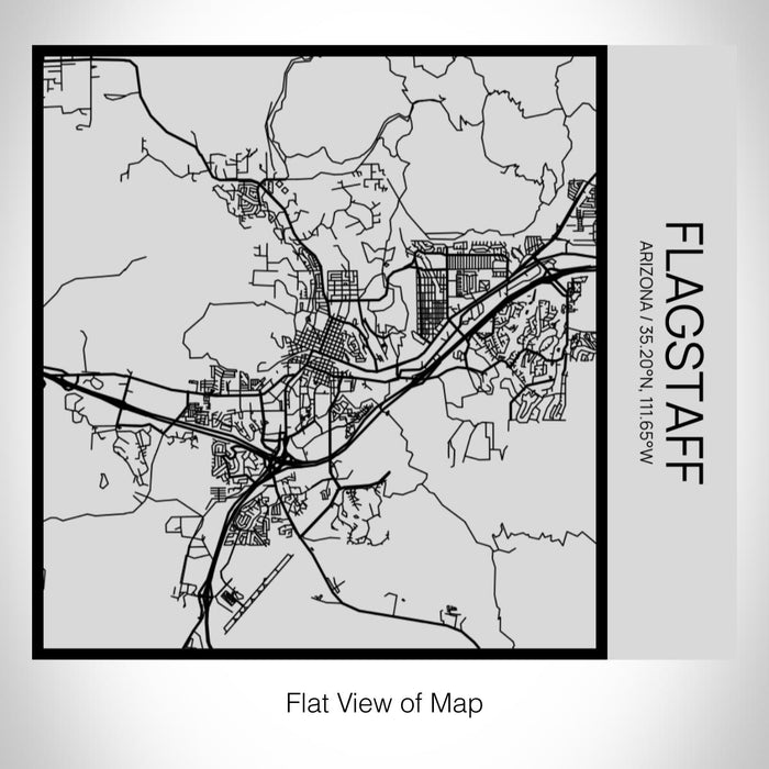 Rendered View of Flagstaff Arizona Map on 17oz Stainless Steel Insulated Tumbler in Tactile Lines with Succulent in Background