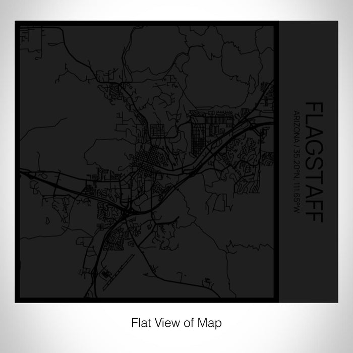 Rendered View of Flagstaff Arizona Map on 17oz Stainless Steel Insulated Tumbler in Matte Black with Tactile Lines