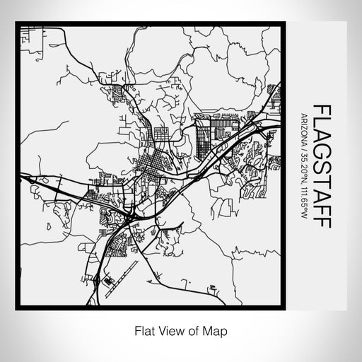 Rendered View of Flagstaff Arizona Map on 17oz Stainless Steel Insulated Tumbler in Matte White with Tactile Lines