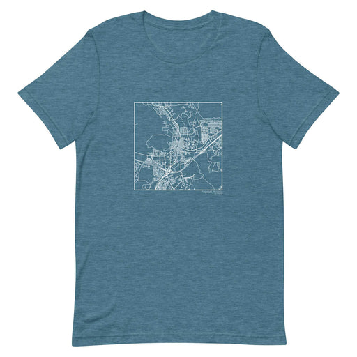 Flagstaff Arizona  Map Unisex T-Shirt with City inscription in Heather Teal