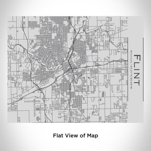 Rendered View of Flint Michigan Map Engraving on 20oz Stainless Steel Insulated Bottle with Bamboo Top