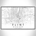 Flint Michigan Map Print Landscape Orientation in Classic Style With Shaded Background