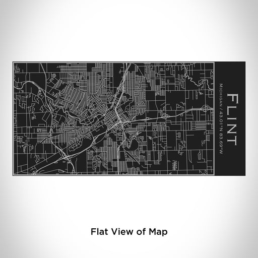 Rendered View of Flint Michigan Map Engraving on 17oz Stainless Steel Insulated Cola Bottle in Black
