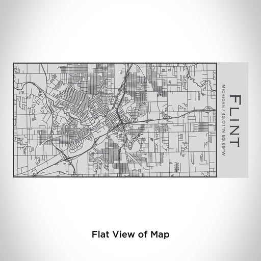 Rendered View of Flint Michigan Map Engraving on 17oz Stainless Steel Insulated Cola Bottle