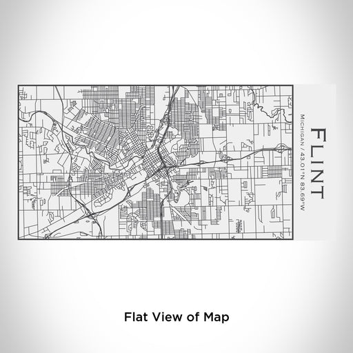 Rendered View of Flint Michigan Map Engraving on 17oz Stainless Steel Insulated Cola Bottle in White