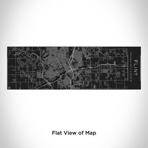Rendered View of Flint Michigan Map Engraving on 10oz Stainless Steel Insulated Cup with Sliding Lid in Black