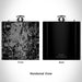 Rendered View of Flint Michigan Map Engraving on 6oz Stainless Steel Flask in Black