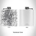 Rendered View of Flint Michigan Map Engraving on 6oz Stainless Steel Flask in White