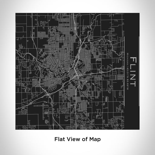 Rendered View of Flint Michigan Map Engraving on 17oz Stainless Steel Insulated Tumbler in Black