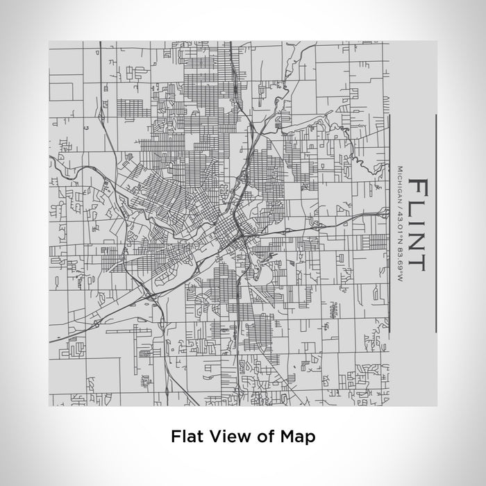 Rendered View of Flint Michigan Map Engraving on 17oz Stainless Steel Insulated Tumbler