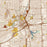 Flint Michigan Map Print in Woodblock Style Zoomed In Close Up Showing Details