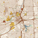 Flint Michigan Map Print in Woodblock Style Zoomed In Close Up Showing Details