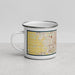 Left View Custom Flint Michigan Map Enamel Mug in Woodblock