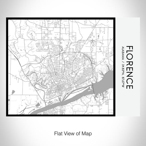Rendered View of Florence Alabama Map on 20oz Stainless Steel Insulated Bottle with Bamboo Top with printed classic style map