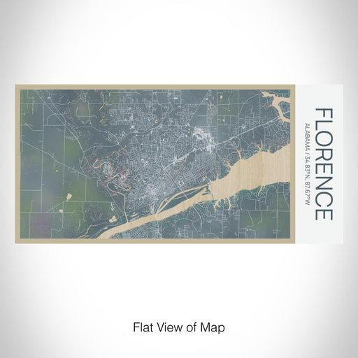 Rendered View of Florence Alabama Map on 17oz Stainless Steel Insulated Bottle with printed afternoon style map