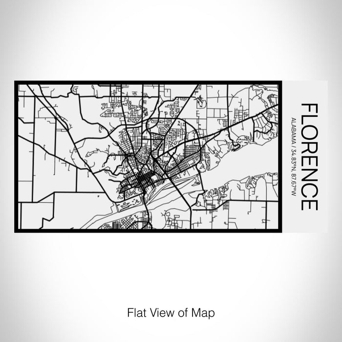 Rendered View of Florence Alabama Map on 17oz Stainless Steel Insulated Cola Bottle in Stainless in Matte White