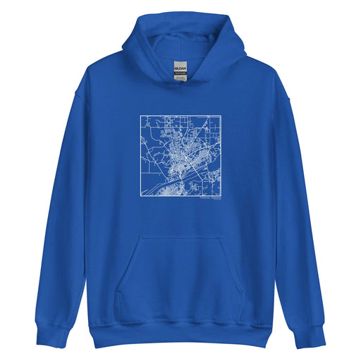 Florence Alabama  Map Unisex Hoodie Sweater with City inscription in Royal Blue