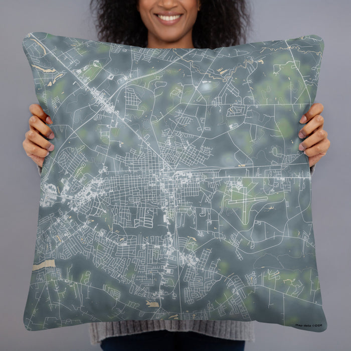 Person holding 22x22 Custom Florence South Carolina Map Throw Pillow in Afternoon