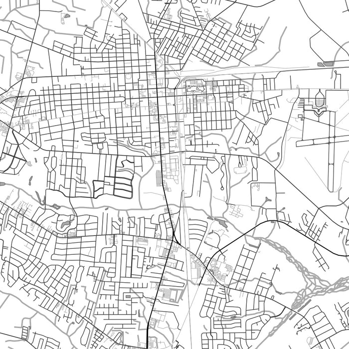 Florence South Carolina Map Print in Classic Style Zoomed In Close Up Showing Details