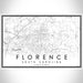 Florence South Carolina Map Print Landscape Orientation in Classic Style With Shaded Background