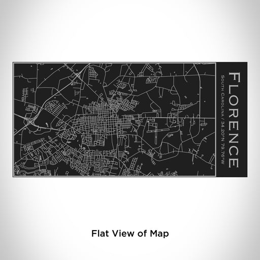 Rendered View of Florence South Carolina Map Engraving on 17oz Stainless Steel Insulated Cola Bottle in Black
