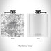 Rendered View of Florence South Carolina Map Engraving on 6oz Stainless Steel Flask in White