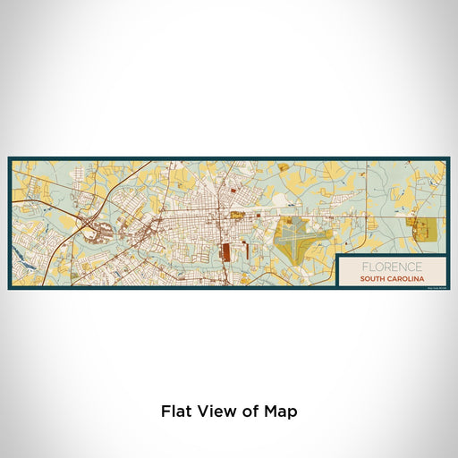 Flat View of Map Custom Florence South Carolina Map Enamel Mug in Woodblock