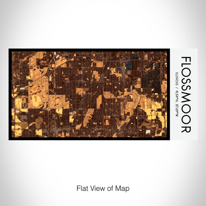 Rendered View of Flossmoor Illinois Map on 17oz Stainless Steel Insulated Bottle with printed ember style map