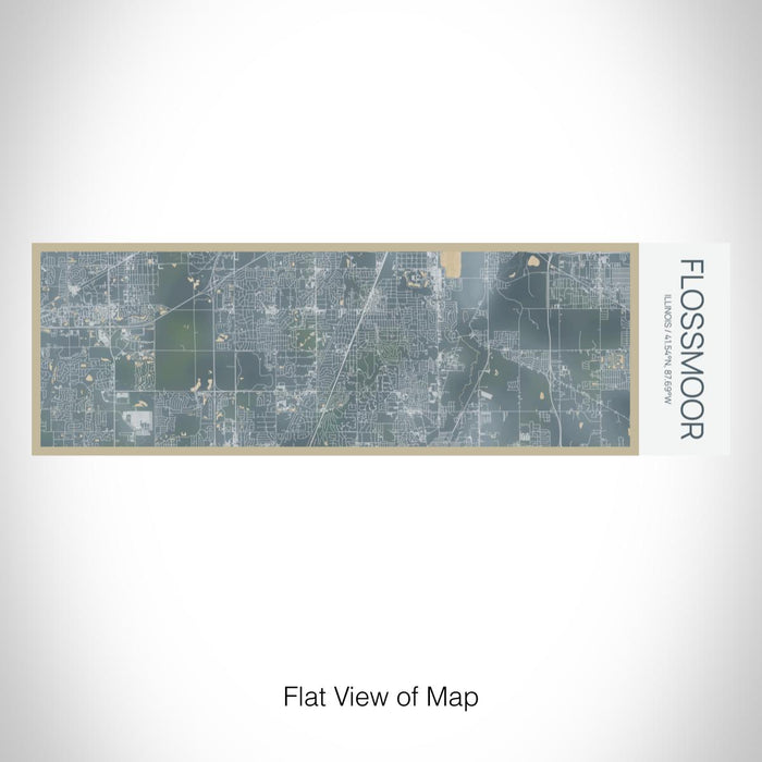 Rendered View of Flossmoor Illinois Map on 10oz Stainless Steel Insulated Cup in Afternoon with Sliding Lid