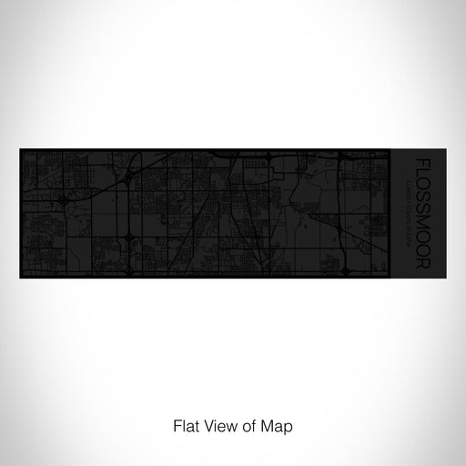 Rendered View of Flossmoor Illinois Map on 10oz Stainless Steel Insulated Cup in Matte Black with Sliding Lid