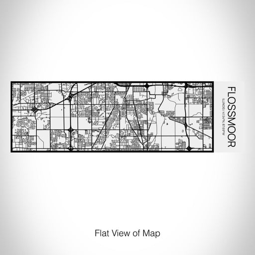 Rendered View of Flossmoor Illinois Map on 10oz Stainless Steel Insulated Cup in Matte White with Sliding Lid