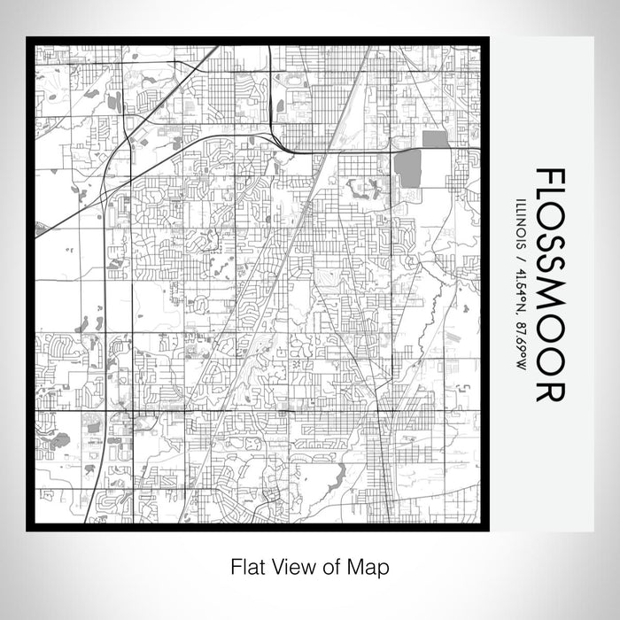 Rendered View of Flossmoor Illinois Map on 17oz Stainless Steel Insulated Tumbler in Classic Map Style