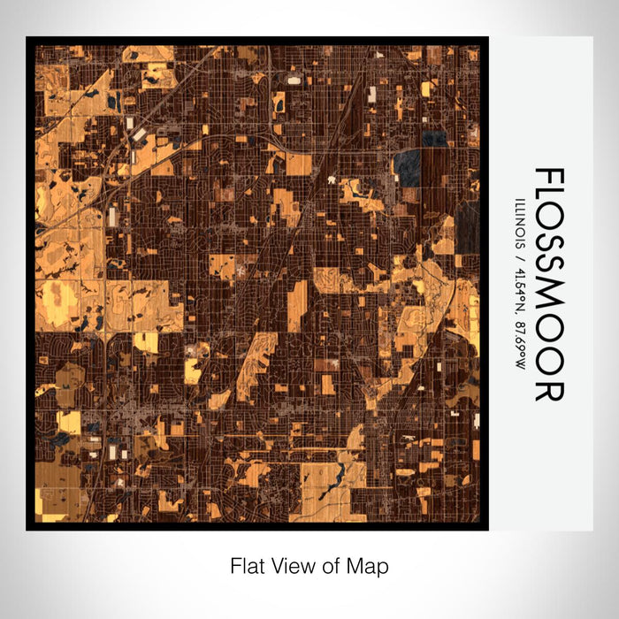 Rendered View of Flossmoor Illinois Map on 17oz Stainless Steel Insulated Tumbler in Ember Map Style