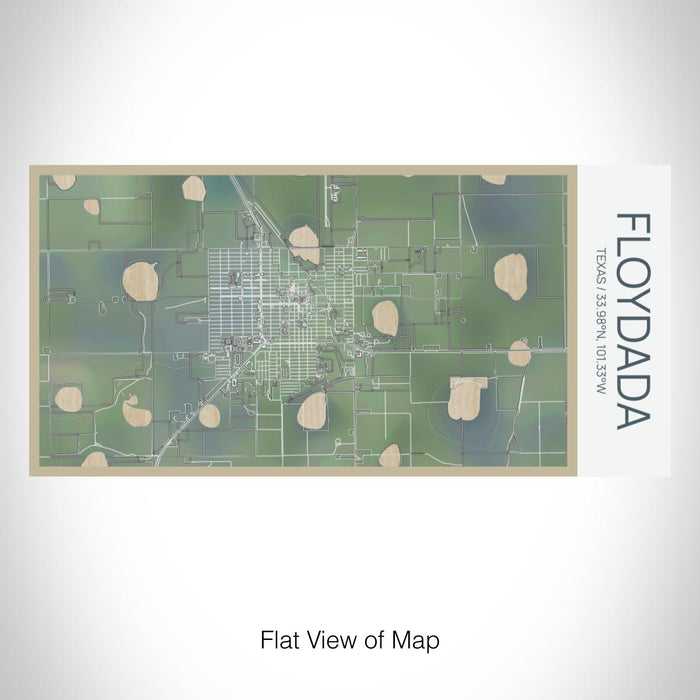 Rendered View of Floydada Texas Map on 17oz Stainless Steel Insulated Bottle with printed afternoon style map