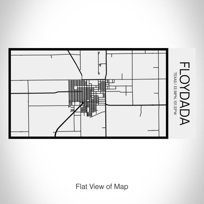 Rendered View of Floydada Texas Map on 17oz Stainless Steel Insulated Cola Bottle in Stainless in Matte White