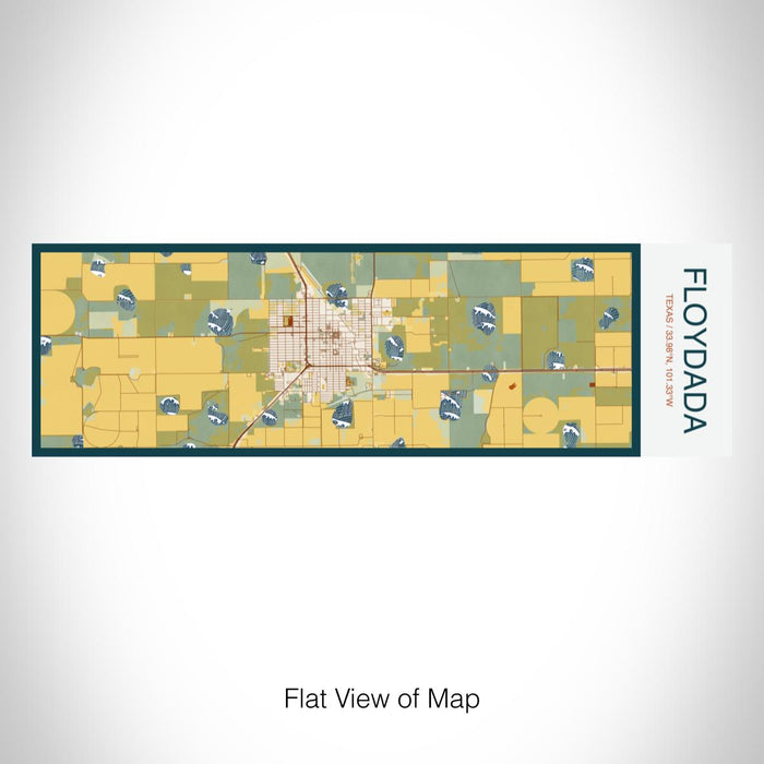 Rendered View of Floydada Texas Map on 10oz Stainless Steel Insulated Cup in Woodblock with Sliding Lid