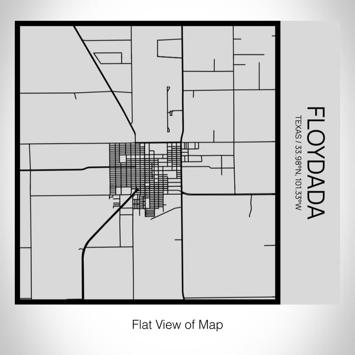 Rendered View of Floydada Texas Map on 17oz Stainless Steel Insulated Tumbler in Tactile Lines with Succulent in Background