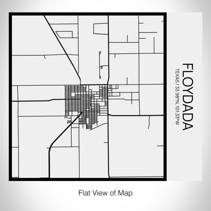 Rendered View of Floydada Texas Map on 17oz Stainless Steel Insulated Tumbler in Matte White with Tactile Lines