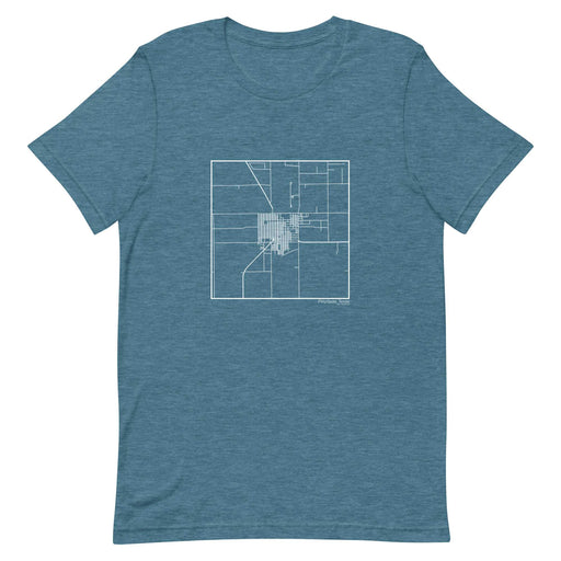 Floydada Texas  Map Unisex T-Shirt with City inscription in Heather Teal