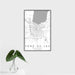 16x24 Fond du Lac Wisconsin Map Print Portrait Orientation in Classic Style With Tropical Plant Leaves in Water